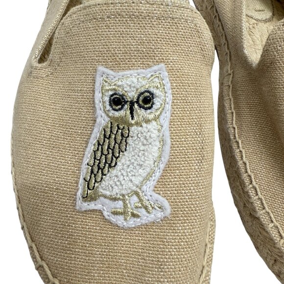 Soludos Espadrilles Owl Embroidered Embellishment Slip On Loafer Women's Sz 6.5 - Picture 7 of 9